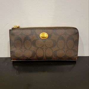 COACH Saffiano Leather Monogram Wallet